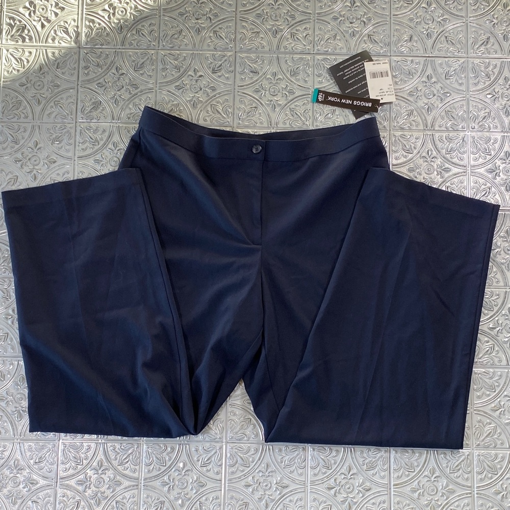 Briggs New York Women's Navy Trousers Slacks Size 16 P Tummy Control NWT - Picture 8 of 12